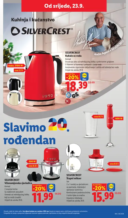 Lidl katalog — stranica 35: Silvercrest Štapni mikser, Silvercrest Kuhalo za vodu, Silvercrest Višenamjenska sjeckalica (vrijedi 21. 09. 2026.–27. 09. 2026.)