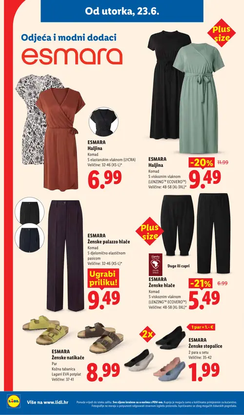 Lidl katalog — stranica 22: ESMARA ESMARA Ženske hlače, ESMARA ESMARA Haljina (vrijedi 23. 06. 2026.–28. 06. 2026.)