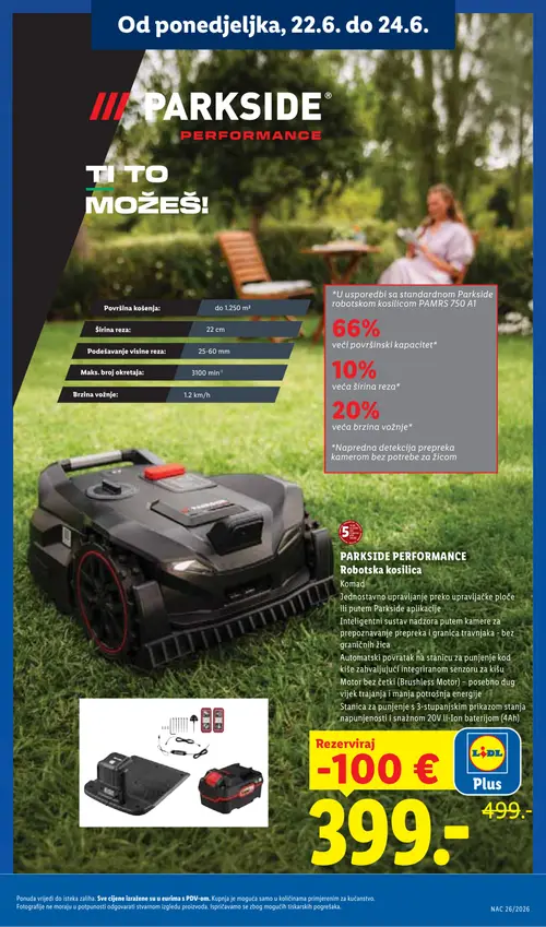 Lidl katalog — stranica 35: PARKSIDE PARKSIDE PERFORMANCE Robotska kosilica (vrijedi 23. 06. 2026.–28. 06. 2026.)