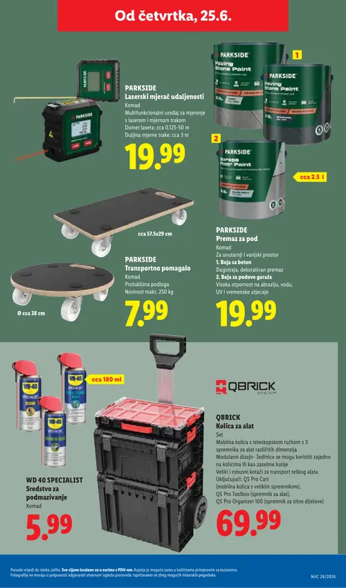 Lidl katalog — stranica 41: PARKSIDE PARKSIDE Laserski mjerač udaljenosti, PARKSIDE PARKSIDE Paving Stone Paint, PARKSIDE PARKSIDE Transportno pomagalo, PARKSIDE PARKSIDE Premaz za pod (vrijedi 23. 06. 2026.–28. 06. 2026.)