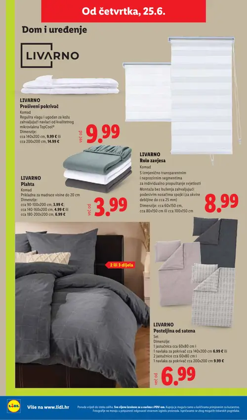 Lidl katalog — stranica 48: LIVARNO Pokrivač, LIVARNO Pokrivač, LIVARNO Plahta, LIVARNO Plahta (vrijedi 23. 06. 2026.–28. 06. 2026.)