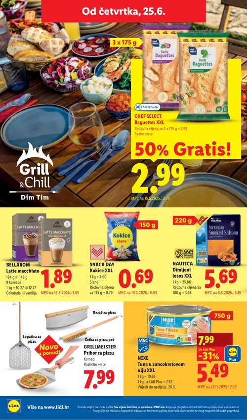 Lidl katalog — stranica 58: NIxE Tuna u suncokretovom ulju XXL, SNACK DAY Kokice slane (vrijedi 23. 06. 2026.–28. 06. 2026.)