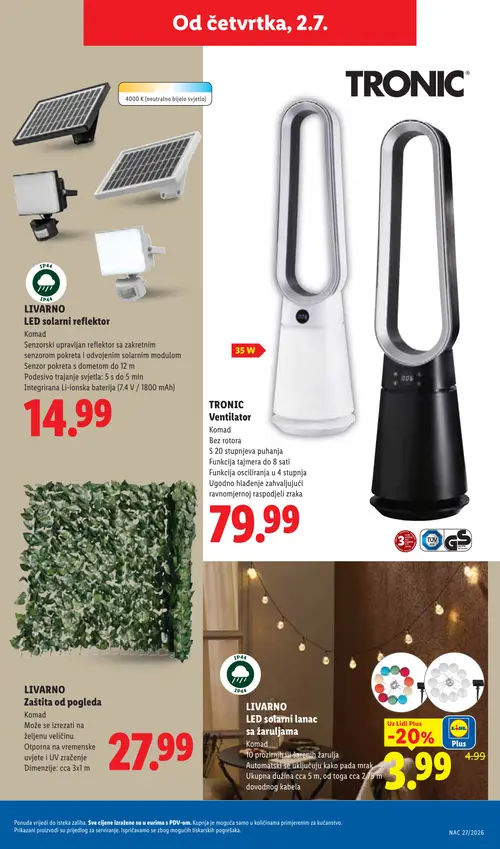 Lidl katalog — stranica 45: LIVARNO LIVARNO LED solarni lanac sa žaruljama (vrijedi 29. 06. 2026.–05. 07. 2026.)