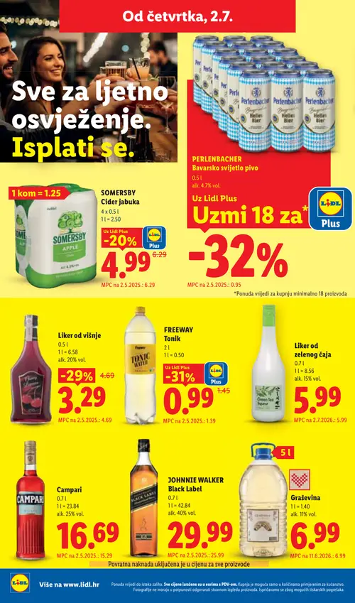 Lidl katalog — stranica 60: FREEWAY FREEWAY Tonik, Liker od višnje, SOMERSBY Cider jabuka (vrijedi 29. 06. 2026.–05. 07. 2026.)