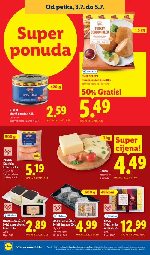Lidl katalog — stranica 62: Gouda Polutvrdi sir, OKUSI ZAVIČAJA OKUSI ZAVIČAJA Svježi čupavci XXL, OKUSI ZAVIČAJA OKUSI ZAVIČAJA Svježa zagrebačka kremšnita (vrijedi 29. 06. 2026.–05. 07. 2026.)