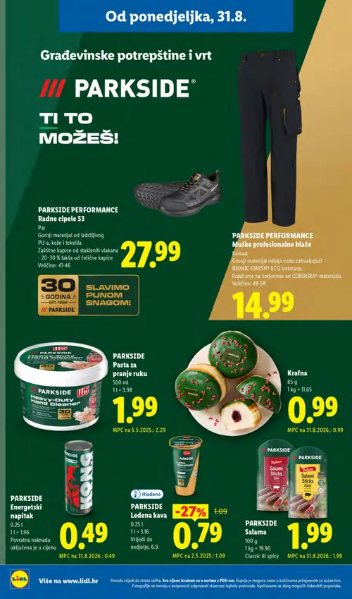 Lidl katalog — stranica 26: PARKSIDE Ledena kava, PARKSIDE Pasta za pranje ruku (vrijedi 31. 08. 2026.–06. 09. 2026.)