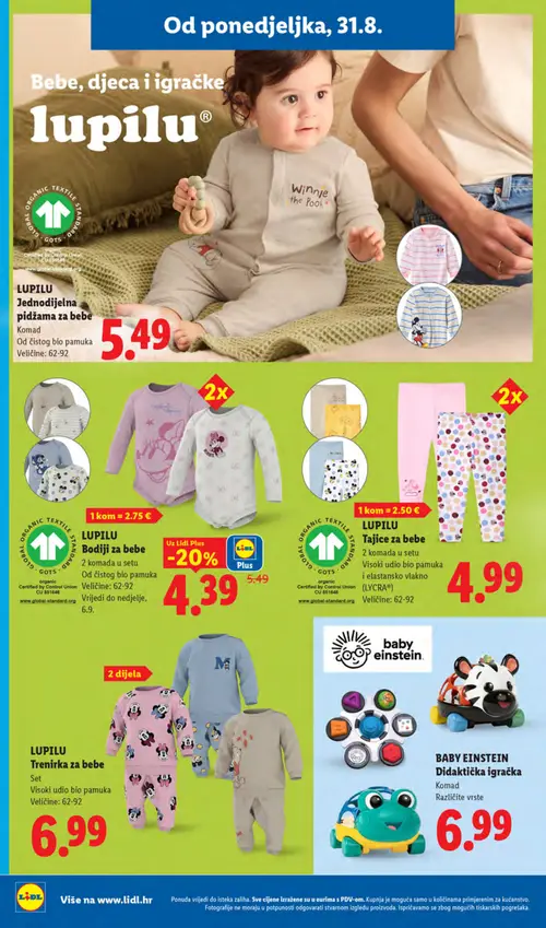 Lidl katalog — stranica 30: LUPILU Bodiji za bebe (vrijedi 31. 08. 2026.–06. 09. 2026.)