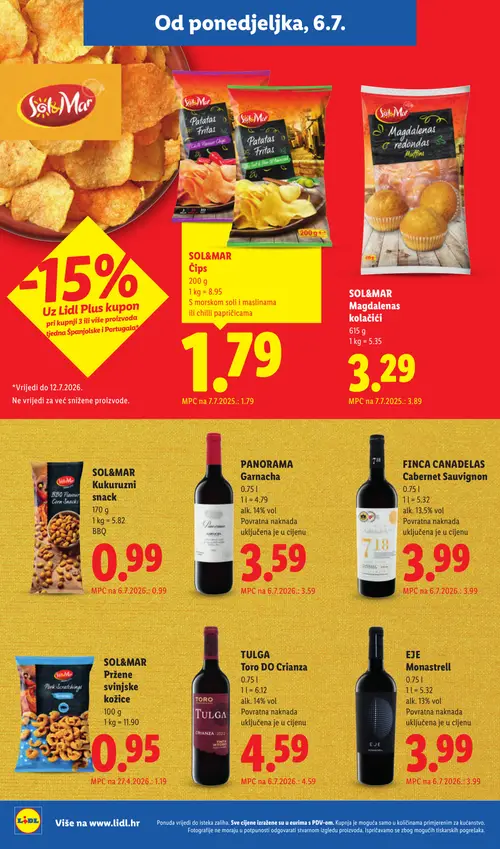 Lidl katalog — stranica 17: SOL&MAR SOL&MAR Pržene svinjske kožice, SOL&MAR SOL&MAR Magdalenas kolačići (vrijedi 06. 07. 2026.–12. 07. 2026.)
