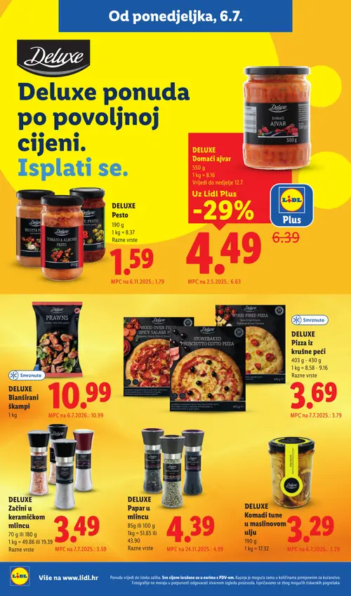 Lidl katalog — stranica 19: Deluxe DELUXE Domaći ajvar, Deluxe DELUXE Papar u mlincu, Deluxe DELUXE Pesto, Deluxe DELUXE Začini u keramičkom mlincu (vrijedi 06. 07. 2026.–12. 07. 2026.)