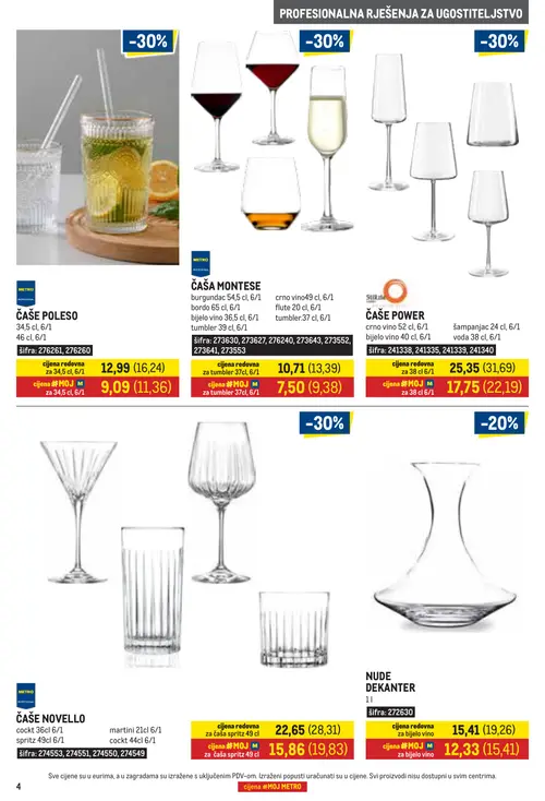 Metro katalog — stranica 4: ČAŠE POLESO 34,5 cl, 6/1, ČAŠE POLESO 34,5 cl, 6/1, ČAŠA MONTESE tumbler 37cl, 6/1, ČAŠA MONTESE tumbler 37cl, 6/1 (vrijedi 01. 10. 2026.–31. 10. 2026.)