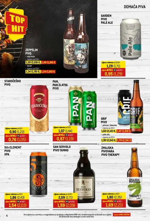 Metro katalog — stranica 6: STAROČEŠKO PIVO, PAN, PAN ZLATNI PIVO, STAROČEŠKO PIVO, The Garden Brewery GARDEN PIVO PALE ALE (vrijedi 01. 10. 2026.–31. 10. 2026.)