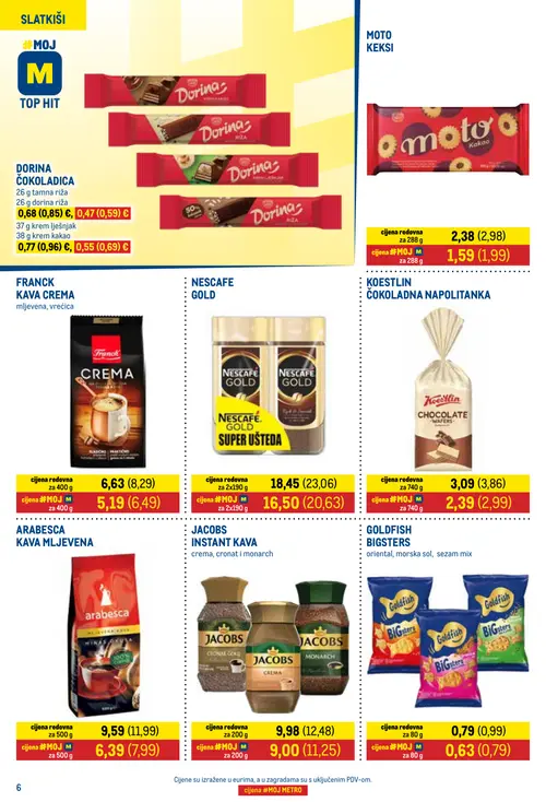 Metro katalog — stranica 6: Dorina čokoladica, Dorina čokoladica, Goldfish Bigsters, Moto Keksi (vrijedi 16. 09. 2026.–30. 09. 2026.)