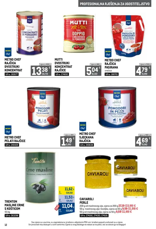 Metro katalog — stranica 12: TRENTON MASLINE CRNE S KOŠTICOM, CAVIAROLI PERLE, CAVIAROLI PERLE, CAVIAROLI PERLE (vrijedi 01. 10. 2026.–31. 10. 2026.)