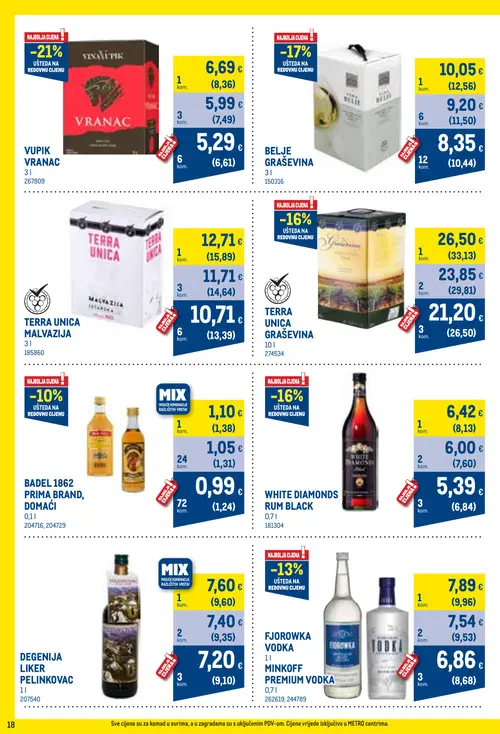 Metro katalog — stranica 18: WHITE DIAMONDS RUM BLACK, WHITE DIAMONDS RUM BLACK, FJOROWKA VODKA MINKOFF PREMIUM VODKA, WHITE DIAMONDS RUM BLACK (vrijedi 01. 10. 2026.–31. 10. 2026.)