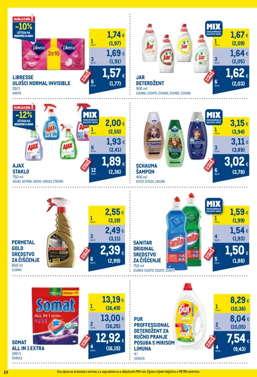 Metro katalog — stranica 24: SANITAR ORIGINAL SREDSTVO ZA ČIŠĆENJE, SANITAR ORIGINAL SREDSTVO ZA ČIŠĆENJE, JAR DETERDŽENT, PERMETAL GOLD SREDSTVO ZA ČIŠĆENJE (vrijedi 01. 10. 2026.–31. 10. 2026.)