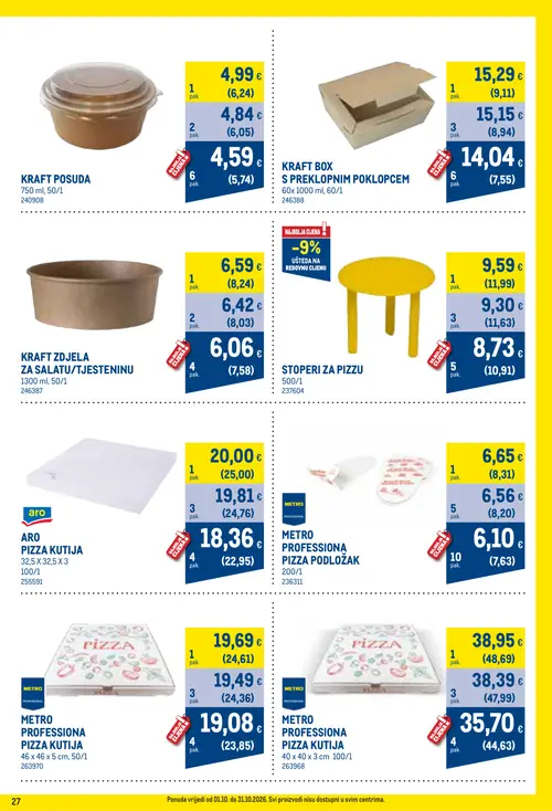 Metro katalog — stranica 27: KRAFT ZDJELA ZA SALATU/TJESTENINU 1300 ml, 50/1 (vrijedi 01. 10. 2026.–31. 10. 2026.)