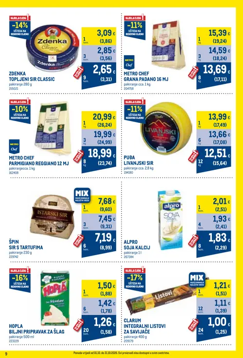 Metro katalog — stranica 9: HOPLA BILJNI PRIPRAVAK ZA ŠLAG, HOPLA BILJNI PRIPRAVAK ZA ŠLAG, HOPLA BILJNI PRIPRAVAK ZA ŠLAG, CLARUM INTEGRALNI LISTOVI ZA SAVIJAČE (vrijedi 01. 10. 2026.–31. 10. 2026.)