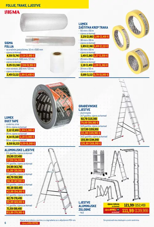 Metro katalog — stranica 6: SIGMA FOLIJA sa zračnim jastučičima, LUMEX DUCT TAPE, LUMEX DUCT TAPE, SIGMA FOLIJA mini stretch (vrijedi 01. 09. 2026.–30. 09. 2026.)