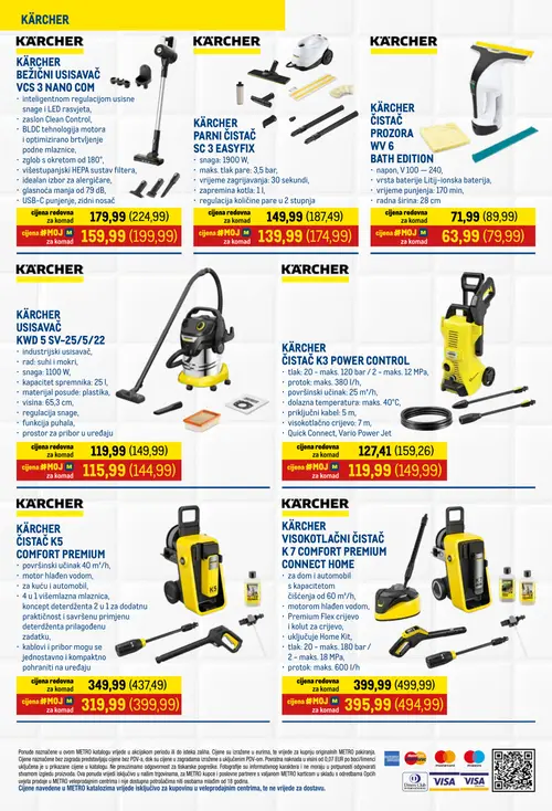 Metro katalog — stranica 8: KÄRCHER ČISTAČ PROZORA WV 6 BATH EDITION, KÄRCHER BEŽIČNI USISAVAČ VCS 3 NANO COM, KÄRCHER ČISTAČ K5 COMFORT PREMIUM, KÄRCHER PARNI ČISTAČ SC 3 EASY FIX (vrijedi 01. 09. 2026.–30. 09. 2026.)