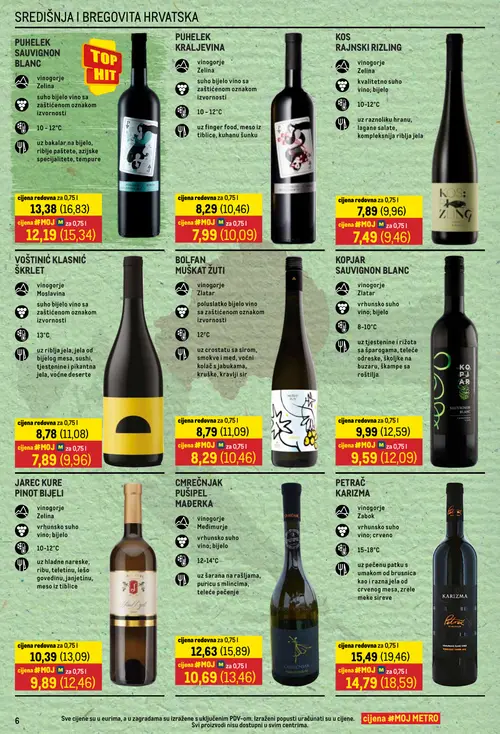 Metro katalog — stranica 6: KOS RAJNSKI RIZLING, VOŠTINIĆ KLASNIĆ ŠKRLET, VOŠTINIĆ KLASNIĆ ŠKRLET, KOS RAJNSKI RIZLING (vrijedi 16.10.–15.11.2026.)
