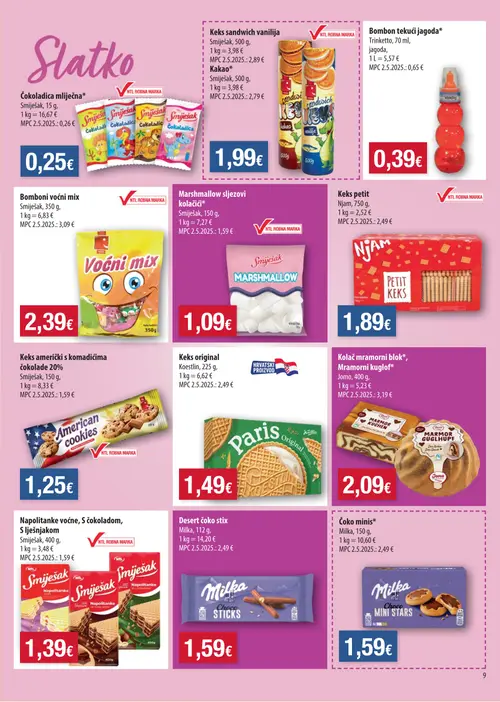 NTL katalog — stranica 9: Keks original, Bombon tekući jagoda, Desert čoko stix, Čoko minis* (vrijedi 14.10.–20.10.2026.)