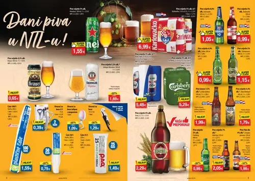 NTL katalog — stranica 2: Otvarač za boce tulipan s magnetom, Otvarač za boce, Erdinger Weissbier Pivo svijetlo 5% alk., OVO Plastične čaše (vrijedi 23. 09. 2026.–29. 09. 2026.)