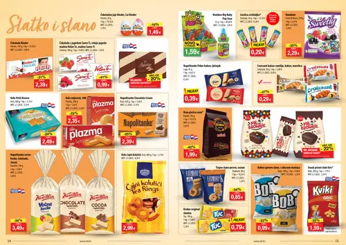 NTL katalog — stranica 8: Croissant kakao-vanilija, kakao, marelica, Rum pločice mini*, Čokolada s jagodom Samo ti, višnjom-jagodom malina Volim te, malina Samo ti, Kinder Čokolada Kinder (vrijedi 23. 09. 2026.–29. 09. 2026.)