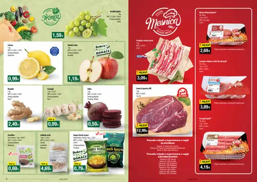 NTL katalog — stranica 4: Grožđe bijelo, Svinjsko carsko meso, Đumbir, Agroromper, Zorela Kupus kiseli rezani (vrijedi 23. 09. 2026.–29. 09. 2026.)