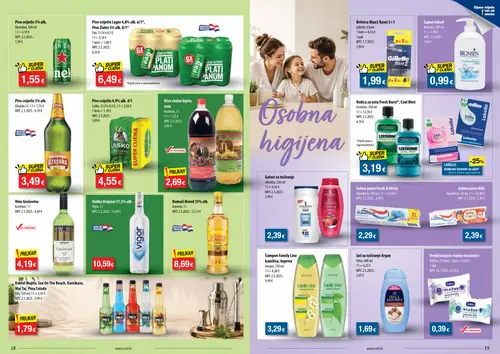 NTL katalog — stranica 10: Listerine Vodica za usta Fresh Burst*, Cool Mint, Laško Pivo svijetlo 4,9% alk. 4/1, Koktel Mojito, Sex On The Beach, Kamikaze, Mai Tai, Pina Colada, Vigor Vodka Original 37,5% alk. (vrijedi 02.09.–08.09.2026.)