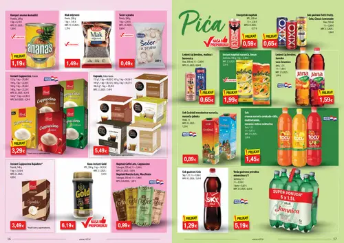 NTL katalog — stranica 9: NTL Kava instant GOLD, Xixo Sok gazirani Tutti Frutty, Cola, Classic, Lemonade, Fineta Šećer u prahu, Jamnica Voda gazirana prirodna mineralna (vrijedi 02.09.–08.09.2026.)