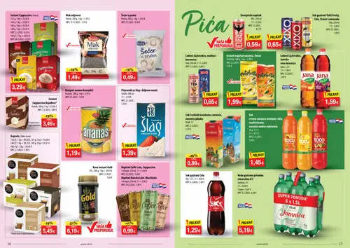 NTL katalog — stranica 9: Napitak Caffe Latte, Cappuccino, Dolce Gusto Kapsule, Franck Instant Cappuccino Bajadera, Fineta Šećer u prahu (vrijedi 02.09.–08.09.2026.)