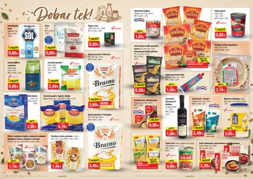 NTL katalog — stranica 2: Podravka Rajčica koncentrat tuba, Scotti Riža Arborio, Grah crveni, zorela, ocijeđena masa, REGGIA Tjestenina pužići, Tagliati, škcoljke (vrijedi 09. 09. 2026.–15. 09. 2026.)
