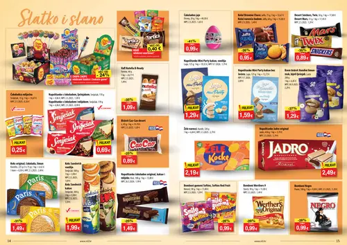 NTL katalog — stranica 8: TORTICA Keks odabrani asortiman, Lastina Krem biskvit Limon-mak, Twix Desert Snickers, Koestlin Keks original, čokolada, limun (vrijedi 09. 09. 2026.–15. 09. 2026.)