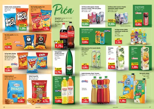NTL katalog — stranica 9: Crackers Krekeri morska sol, Studena Ledeni čaj breskva, limun*, brusnica, Fructal Voda negazirana First naranča-dum bir, limeta-menta, Čips Crunchips paprika, slani (vrijedi 09. 09. 2026.–15. 09. 2026.)