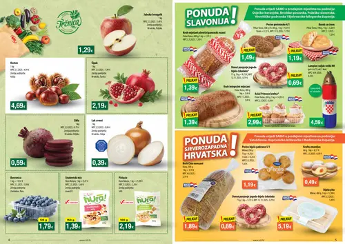 NTL katalog — stranica 3: Pecivo proteinsko 4/1, Burek sa sirom, Kruh Chia narezani, Borovnica (vrijedi 30.09.–06.10.2026.)