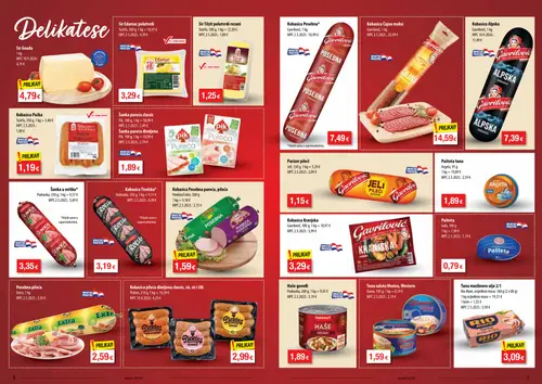NTL katalog — stranica 5: Podravka Haše goveđi, Pickles Kobasica pileća dimljena classic, sir, sir i čili, Gavrilović Kobasica Kranjska, Argeta Pašteta (vrijedi 30.09.–06.10.2026.)