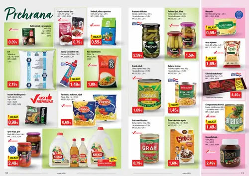 NTL katalog — stranica 6: Frudela Kompot ananas kolutići, Zorela Grašak borlotti, Cerealita Žitne čokoladne loptice, Podravka Kukuruz šećerac (vrijedi 30.09.–06.10.2026.)