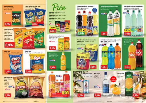 NTL katalog — stranica 8: Sky Sok gazirani Orange, Cola, Maraska Koktel Pelin Tonic*, Voda gazirana mineralna limeta-kiwano, bazga-limun*, mango-marakuja, Ribice Bigsters mix sezam, slane (vrijedi 30.09.–06.10.2026.)