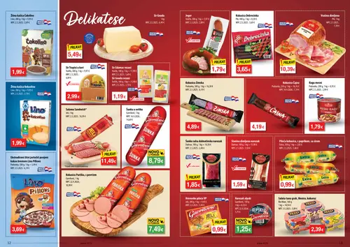 NTL katalog — stranica 7: Lino Žitna kašica Čokolino, Podravka Kobasica Čajna, Jeli Hrenovke pileće VP, Sir Gouda rezani (vrijedi 07.10.–13.10.2026.)