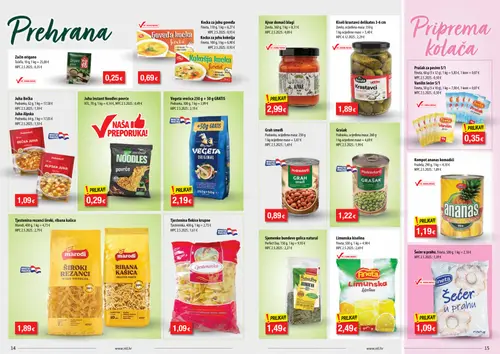 NTL katalog — stranica 8: Zorela Ajvar domaći blagi, Fineta Prašak za pecivo 5/1, Zorela Kiseli krastavci delikates 3-6 cm, Podravka Juha Alpska (vrijedi 07.10.–13.10.2026.)