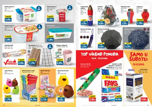 NTL katalog — stranica 12: Elektronska svijeća, Igračka Yoyo face maxi, Kišobran mini sklopivi, Kišobran crni automatski (vrijedi 30.09.–06.10.2026.)