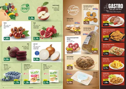 NTL katalog — stranica 3: Kruh stogodišnji, Pecivo bijelo pakirano 5/1, Krafna marelica, Borovnica (vrijedi 30.09.–06.10.2026.)