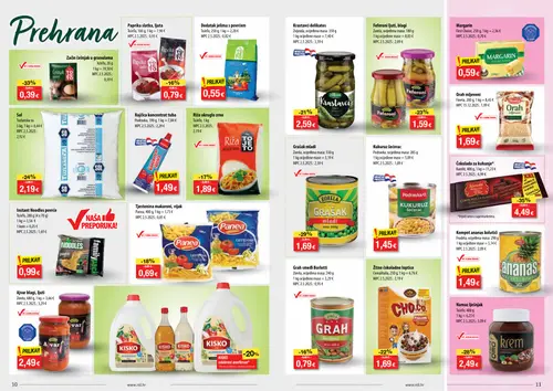 NTL katalog — stranica 6: First Choice Margarin, Zorela Graš borlotti, Zvijezda Krastavci delikates, Zorela Grašak mladi (vrijedi 30.09.–06.10.2026.)