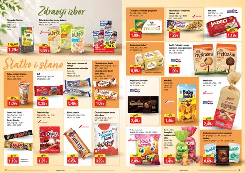 NTL katalog — stranica 7: Mars Desert Twix Extra*, Kraš Kolačići Prekrašni s nougat punjenjem, kakao punjenjem, Kinder Čokoladni bomboni Kinder Schoco Bons, Kinder Čokoladni desert Kinder Bueno White (vrijedi 30.09.–06.10.2026.)
