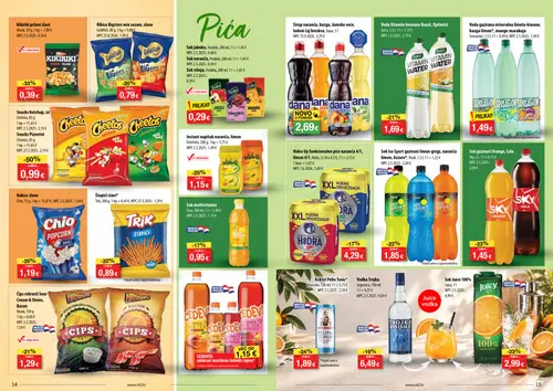 NTL katalog — stranica 8: Cheetos Snacks Pizza, Cheetos Snacks Ketchup, sir, Kikiriki prženi slani, Entelivita Instant napitak naranča, limun (vrijedi 30.09.–06.10.2026.)