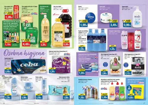 NTL katalog — stranica 9: Lilla Osvježivač prostora i tkanina, Felce Azzurra Kupka badem-bijeli čaj, Becutan Baby maramice vlažne, Elseve Šamponi i regeneratori (vrijedi 30.09.–06.10.2026.)