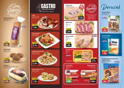 NTL katalog — stranica 5: Podravka Ekstrudirani žitni jastučići kakao kremom Lino Pillows, Lino Žitna kašica Čokolino, Omlinar Kruh Chia pakirani rezani, Gratina s brokulom, sa sirom (vrijedi 07.10.–13.10.2026.)