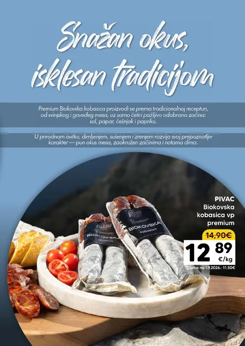 Pivac katalog — stranica 5: PIVAC Biokovska kobasica vp premium (vrijedi 19.10.–25.10.2026.)