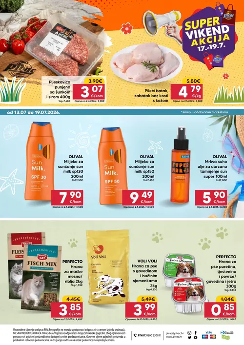 Pivac katalog — stranica 16: OLIVAL OLIVAL Mlijeko za sunčanje sun milk spf30, OLIVAL OLIVAL Mlijeko za sunčanje sun milk spf50, OLIVAL OLIVAL Mrkva suho ulje za ubrzano tamnjenje sun super, VOLI VOLI VOLI VOLI Hrana za pse s govedinom i bučinim sjemenkama (vrijedi 13. 07. 2026.–19. 07. 2026.)