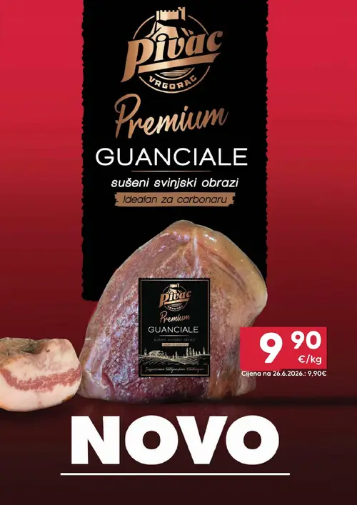 Pivac katalog — stranica 3: Pivac GUANCIALE sušeni svinjski obrazi (vrijedi 31.08.–06.09.2026.)